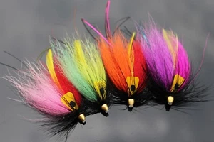 12 Pcs 4 Colors Tube Fly Set For Salmon Trout Steelhead Fly Fishing Flies Lures - Picture 1 of 7