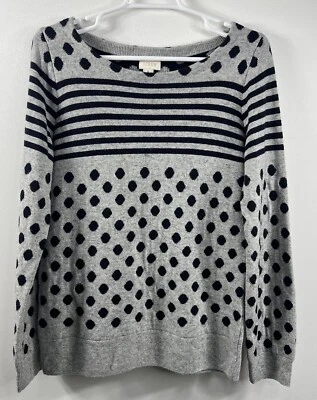 J. Suéter Crew Mezcla Lana Lunares y Rayas Talla Mediana Preppy Foto 1 de 4