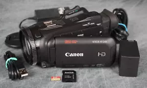 Canon VIXIA HF G40 Full HD 1080p 60fps MP4 Flash Camcorder Black 20x Tested FRSH - Picture 1 of 12