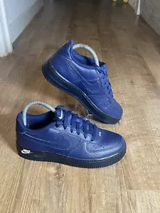 Nike Air Force 1 Low '07 Blue Leather Emblem Swoosh Size 5 - Picture 1 of 6