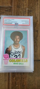 1973-74 TOPPS SIGNED ROOKIE CARD MIKE GALE COLONELS NETS SPURS ABA PSA DNA # 228