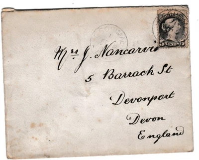 NS30 RARE 1895 CANADA HMS PHEASANT GUNBOAT EMBOSSED COVER AT 5C RATE TO ENGLAND - Image 1 of 2