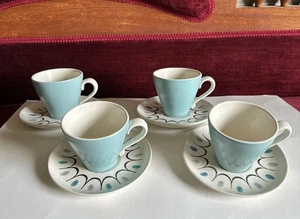 Vintage Metlox Poppytail Del Rey Coffee Cups & Saucers Atomic MCM - Picture 1 of 9
