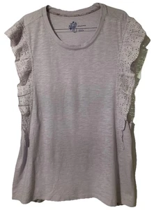 Anthropologie Pilcro lila Ösenärmel Tunika Top Größe Large 100 % Baumwolle ECO - Bild 1 von 4