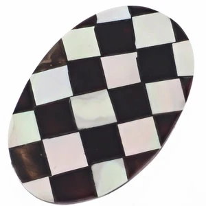 Lusterous Mosaic Pen And Nautilus Shell For Hairclip Or Pendant, 2 5/16" - Picture 1 of 2