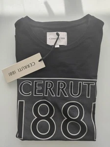 Cerruti Hombre Negro Todo Algodón Logo Camiseta Grande - Imagen 1 de 1
