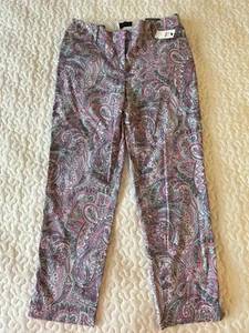 TALBOTS The Perfect Crop Pants Womens Sz 4 Multi Colored Paisley NEW WITH TAG - Picture 1 of 10
