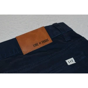 Pantalones rectos Line of Trade para hombre talla 38 x 34 calce elástico azul algodón - Imagen 1 de 7