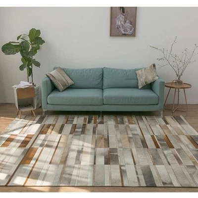 HANDMADE 100% Natural Cowhide rug |  Patchwork Cowhide Rug| Hair on Leather - Image 1 of 4