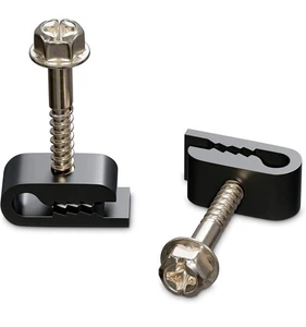 Mini Wire Cable Clips, 1/10 in (3 mm) Screw Clip and Fastener, Black, 100 Pieces - Picture 1 of 7