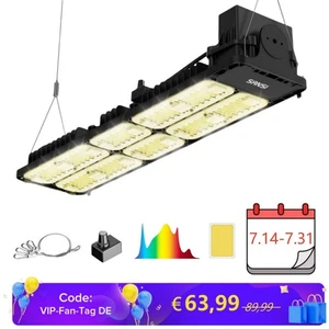 Grow LED Marihuana Pflanzenlampe 200W Vollspektrum Wachstumslampe 2x4f IP54 - Bild 1 von 10