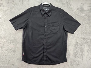 Quicksilver Mens Short Sleeve Button Up Shirt Size Medium Black Classic Y2K 90s - Picture 1 of 23