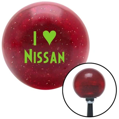 Green I <3 for NISSAN Red Metal Flake Shift Knob w/ M16x1.5 Insert Shifter Auto - Image 1 of 4