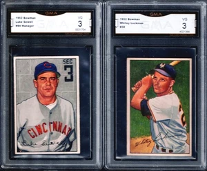 GMA 3 Set 1952 Bowman #94 Luke SEWELL, Reds & # #36 Whitey LOCKMAN, Giants VG - Picture 1 of 5