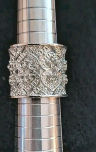 Noble Joyería Plata 925 Anillo Mujer Corazones Anchos Con Circonitas Abiertas - Imagen 1 de 12