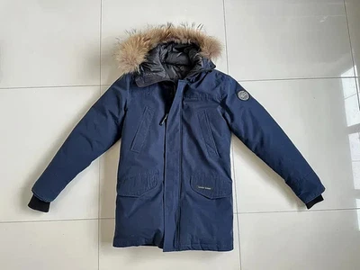 Canada Goose Men’s Parka Navy Blue Down Arctic Winter Coat with Fur size S - Image 1 of 4