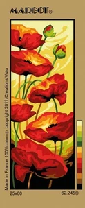 Canvas Penelope Antik Mohn Blumen Zum Wind 25x60cm - Imagen 1 de 1