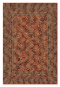 Classic Tribal Geometric BOKHARA Faded RUSTY RED 100% Wool Rug 200X300cm 50%OFF - Picture 1 of 6