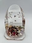 Vintage Lucite Acrylic Paperweight Woodland Scene Bunny Birds #1114