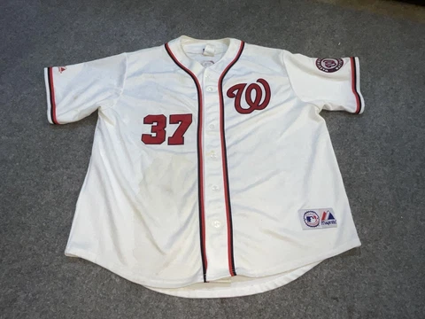 STEPHEN STRASBURG #37 NATIONALS Authentic Majestic Baseball Jersey Size XXL Cover