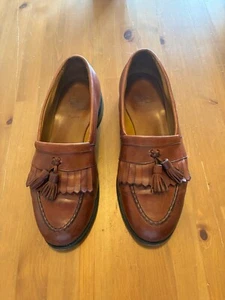 Allen Edmonds Newport Men’s Tan Leather Tassel Kiltie Loafers Shoes Size 10 EEE - Picture 1 of 11