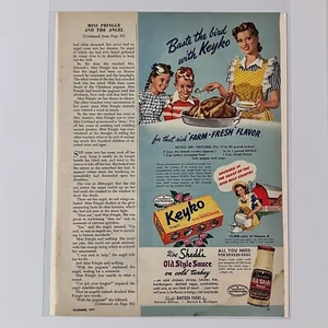 1947 Keyko Margarina Vintage Impresión Anuncio Pavo Basting Receta Acción de Gracias Navidad - Imagen 1 de 2