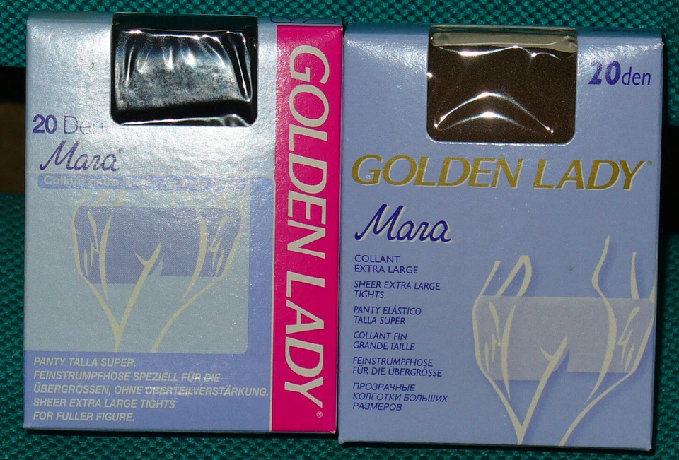 8 paia collant GOLDEN LADY mod.MARA Tg XL EXTRA LARGE 20 den conformato col.BLU