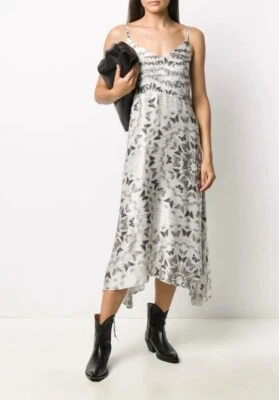All Saints Larisa Varkala Butterfly Slip Silk Blend Dress Pockets US2 UK6 *$264 - Image 1 of 4