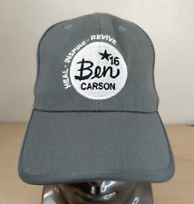 BEN CARSON HEAL/INSPIRE/REVIVE 16 ADJUSTABLE STRAPBACK BASEBALL HAT/CAP, GRAY