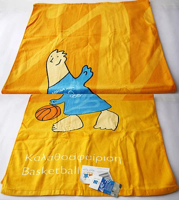 RARE OFFICIAL OLYMPIC GAMES ATHENS 2004 PHEVOS TOWEL BASKETBALL GREECE NEW NOS! - Image 1 of 4