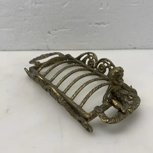 Hollywood Regency Ormolu Coaster Holder french Soap dish brass gold cherub - Picture 1 of 5