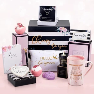 Birthday Gift Basket for Women 11 Unique Birthday Gifts for Her, Mom, Friends Fe - Picture 1 of 7
