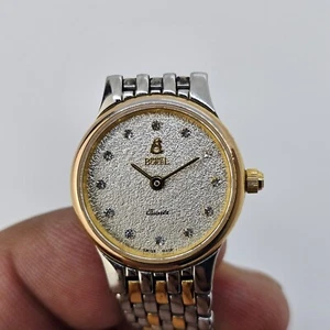 Ernest Borel Reloj Mujer 21MM Esfera Gris Tono Dorado Pulsera 6" Batería Nueva - Imagen 1 de 15