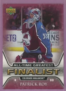 2005 05-06 cubierta superior mejor finalista de todos los tiempos Avalancha Patrick Roy #16 - Imagen 1 de 1