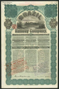 Brazil: Brazil Railway Co., 4½% first mortgage bond for 500 francs or £19.17.... - Imagen 1 de 1
