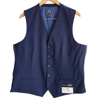 Chaleco Traje Grande Azul Marino Para Hombres 1905 Jos A Bank Nuevo Poliéster L Chaleco Movimiento Azul Foto 1 de 4