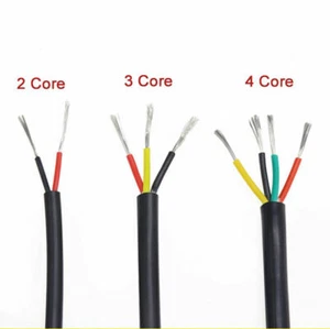 2/3/4 Core Silicone Sheathed Cable Wire Flexible Tinned Copper Power Cable Black - Picture 1 of 6
