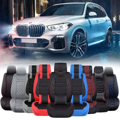 Fundas de asiento de coche cojín delantero y trasero de cuero de lujo para 328i 335i E90 E60 X3 X5 Foto 1 de 4