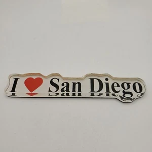Vintage I Love San Diego California 3D Clear Resin Fridge Magnet 4" x 0.8" RARE - Picture 1 of 2