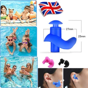 Swimming Earplugs Silicone Ear Plugs Waterproof Water Sports Swim Accessory - Picture 1 of 19