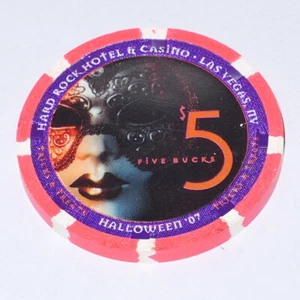 Halloween 2007 - Hard Rock Casino Las Vegas - $5 Casino Chip -Uncirculated - Bild 1 von 2