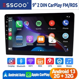 9" Apple CarPlay Android 13 Double 2 DIN Car Stereo GPS Navi Head Unit BT FM 32G - Picture 1 of 14