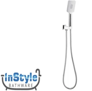 New-Eden Range- Square Hand Shower On Wall Outlet Bracket- CHROME - Picture 1 of 3
