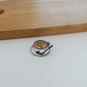 Latte Coffee Cappichino Badge Pin for Backpack Clothes AUS Free Postage - Picture 1 of 3