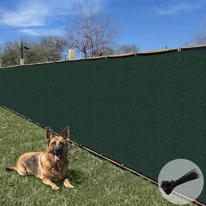 Cubierta de parabrisas de pantalla de valla de privacidad verde de 5 pies con ojales para patio trasero patio - Imagen 1 de 7