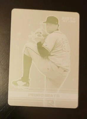 PEDRO BEATO 2008 Just Stars Rookie Cyan Press PRINTING PLATE #1/1 of 1 Orioles - Image 1 of 2