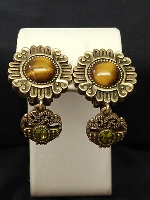 Pendientes de clip Patricia Locke vintage tono dorado cristales de Swarovski nuevos sin etiquetas Foto 1 de 4