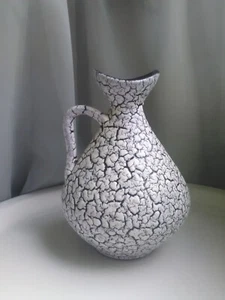 Jasba Keramik Krug Vase Schrumpf- Glasur Lava Mid Century Bodo Mans Vintage - Bild 1 von 8