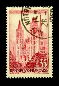 France, 1957 Stamp / Landscape Catheral Red / Mi 1164 / Used - Picture 1 of 1