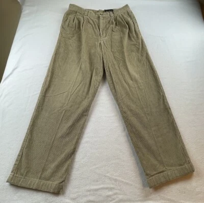 Eddie Bauer Mens Pants Beige Tan Corduroy Pleated Trouser 33x32 - Image 1 of 4